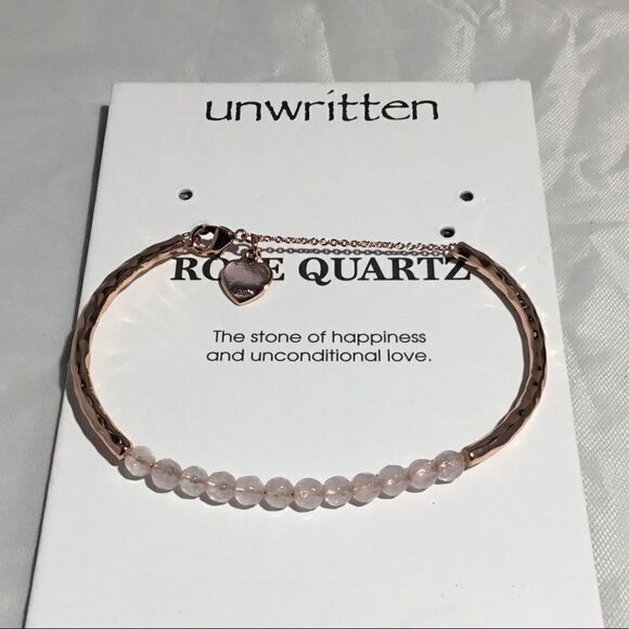 Unwritten Rose Quartz (4mm) Bangle Bracelet (G1) - Picture 1 of 5